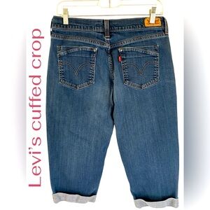 Levi’s-women’s size 10 cuffed crop jeans. Has stretch. Excellent preowned cond!